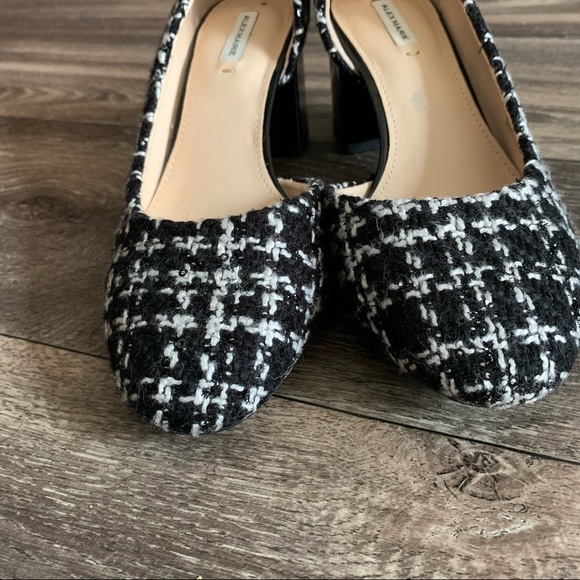 Alex Marie Tweed Plaid sequin block heels Size 6.5 - Picture 6 of 11
